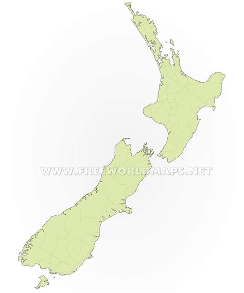New Zealand Political Map - outline of new zealand