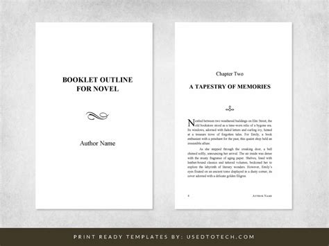 5x8 booklet outline template for fiction