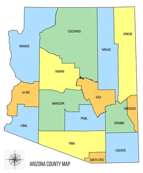 Image result for Arizona County Population Map