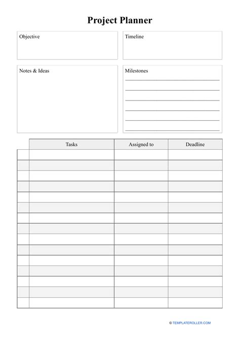 Image result for Project Planner Template