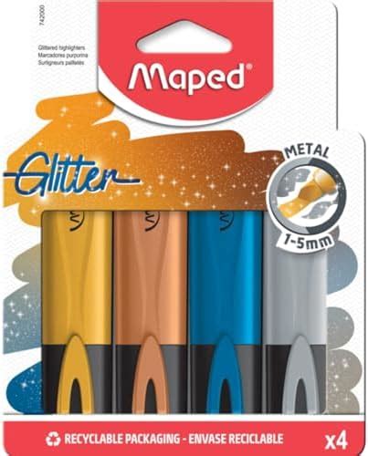 Faber-Castell Chisel Point Metallic Highlighters 4 Glitter Highlighter ...