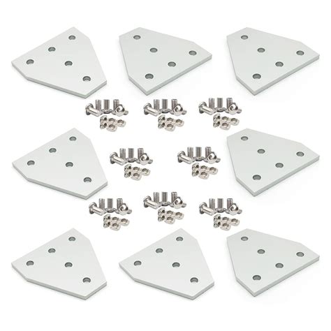 8sets 2020 Aluminum Extrusion Corner Bracket Plate T Shape Anodic ...