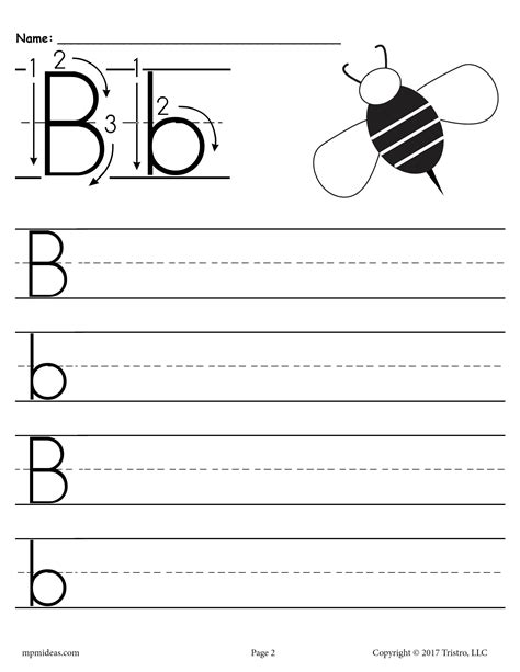 FREE Printable Letter B Handwriting Worksheet! | Letter b worksheets ...