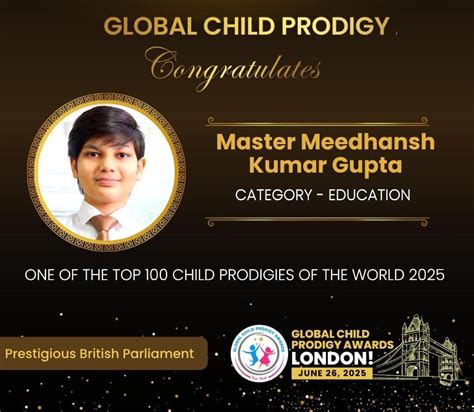 India's Tech Prodigy Meedhansh Honored at British Parliament in UK ...