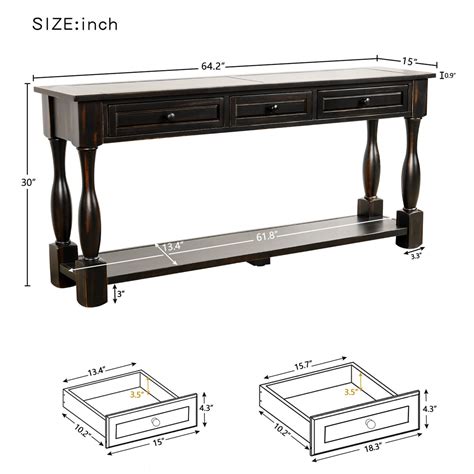 Buy ASTARTH Console Table for Entryway 64 Wood Sofa Table with Storage ...