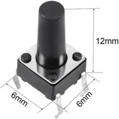 SHOKITECH 4Pin Round Button SPST Tactile Micro Switch – Height 12mm ...