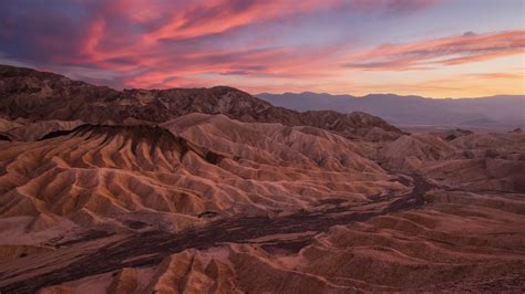 Zabriskie Point at sunset, Death Valley National Park, California, USA ...