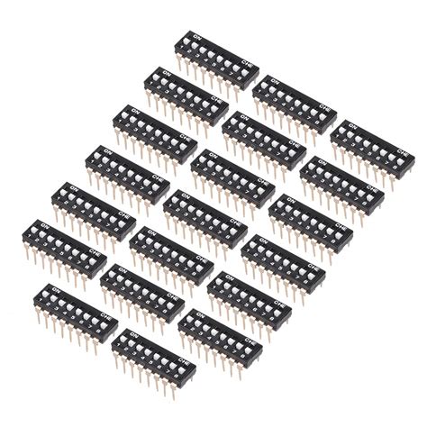 uxcell 20 Pcs Black DIP Switch 1-8 Positions 2.54mm Pitch for Circuit ...