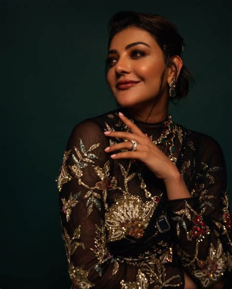 Kajal Aggarwal’s black Varun Bahl sari marries Indian crafts with ...