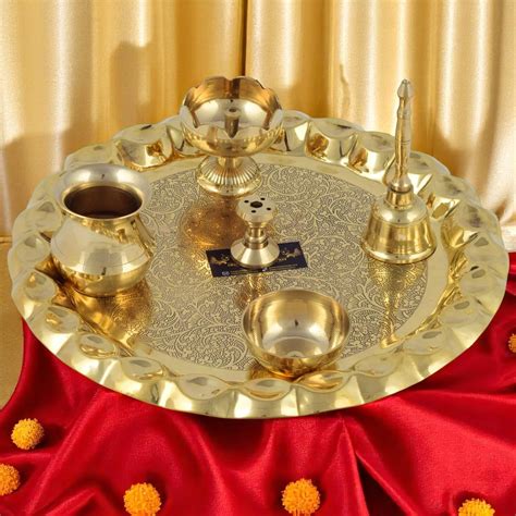 Brass Rivigo Pooja Thali - Unique Elegance for Worship – CROCKERY WALA ...