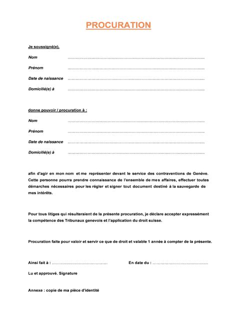 Fillable Online Procuration - ge.ch Fax Email Print - pdfFiller