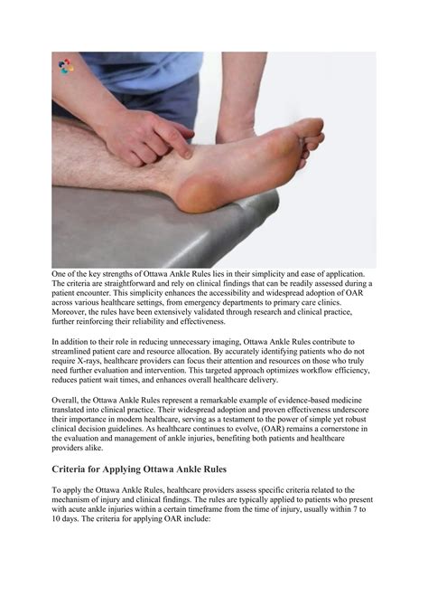 Ottawa Ankle Rules: A Comprehensive Guide | The Lifesciences Magazine | PDF
