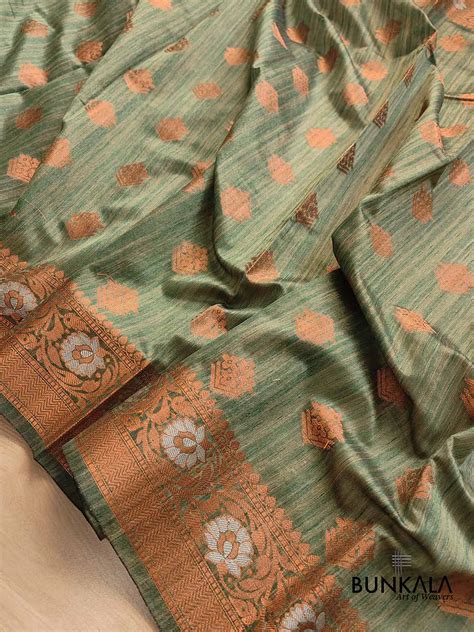 Shop Green Silk Banarasi Saree – BUNKALA