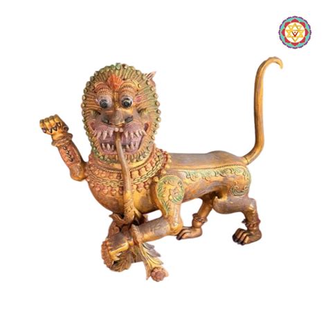 3ft Yali Kirthi Mukha Statue | Hand-Carved Teak Wood Art – Pretty Homes ...