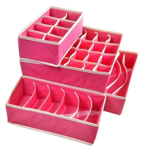 Styleys Set of 4 Wardrobe Organizer For Clothes Storage Box Drawer ...