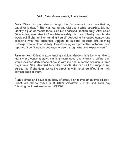 Image result for Dap Case Notes Examples