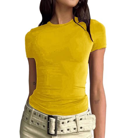 Plain Yellow T Shirt Women