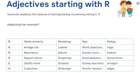 109+ Adjectives Start with R: Words That Start with the Letter R
