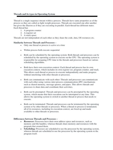 Image result for Types of Threads in Operating System