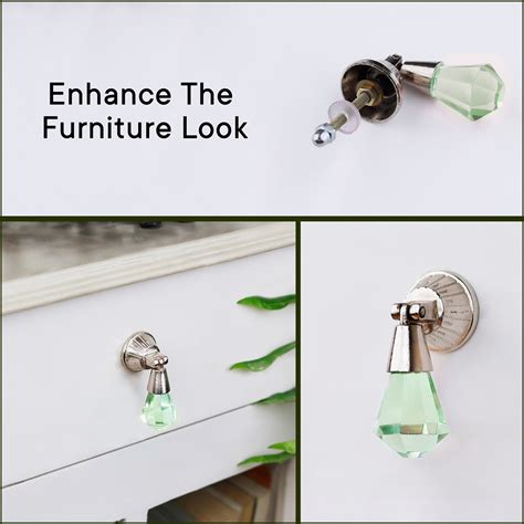 Mint Octagon Glass Pull Teardrop Cabinet Knob