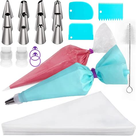 Amazon.com: Piping Bags and Tips Set, 100Pcs 12 Inch Pastry Bags, Icing ...