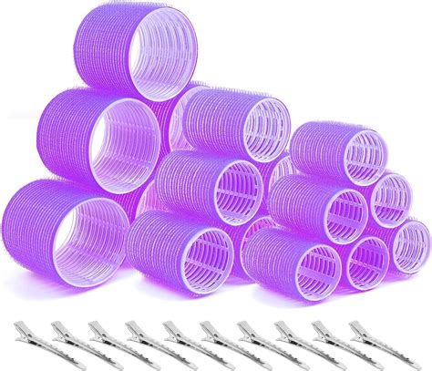 Thrilez 28Pcs Jumbo Hair Rollers with Clips Large hair rollers with 3 ...