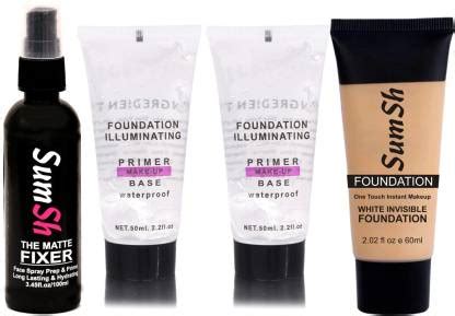 SumSh MAKEUP BASE PRIMER 2x50ml WITH MAKEUP FIXER SPRAY 100ml ...