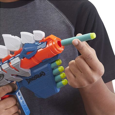 Buy Nerf Dinosquad Stegosmash Dart Blaster, 4-Dart Storage, Pull-Back ...