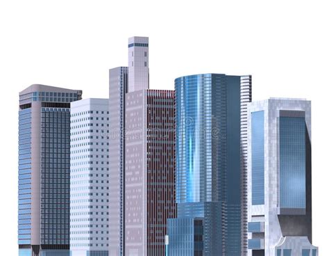 在白色背景隔绝的摩天大楼3D例证 库存例证. 插画 包括有 都市风景, 建筑, 拱道, 技术, 商业, 抽象 - 109063703