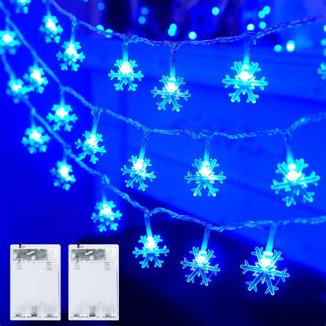 Amazon.com: Minetom 2 Pack Snowflakes Lights, 14 Ft 30 LED Christmas ...