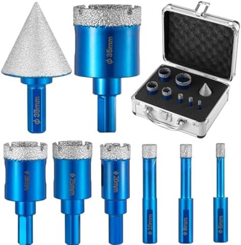 Diamond Drill Bits Set 8 PCs for Granite Ceramic Marble Tile Stone,Core ...