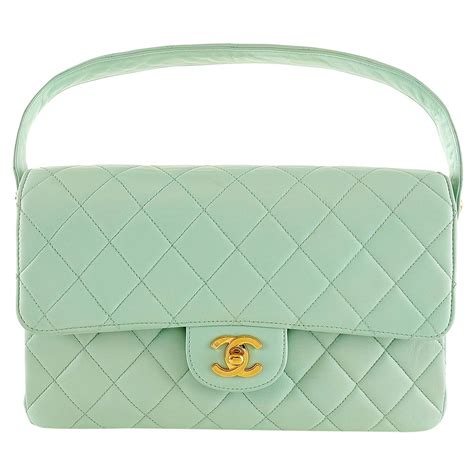 Chanel Mint Green Leather Double Sided Classic Bag at 1stDibs | mint ...