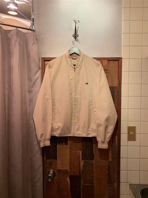 “Mc GREGOR” 80’s beige logo design zip-up blouson | LAUGH