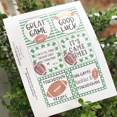 Football Treat Tags: Cheerleading, Tailgate, Game Day (Instant Download)