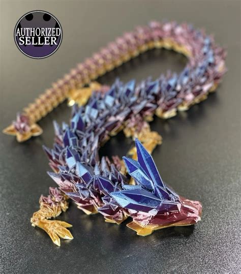 3D Printed Articulated Crystal Dragon by Cinderwings3d | Etsy