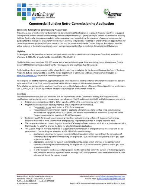 Fillable Online Commercial Building Retro-Commissioning Program ...