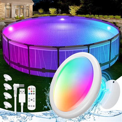 Amazon.com : Goallim Rechargeable Submersible Pool Lights for Above ...