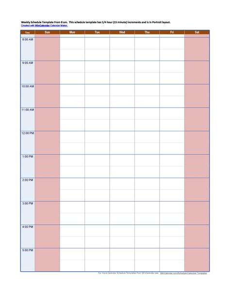 43 Effective Hourly Schedule Templates (Excel & MS Word) ᐅ TemplateLab