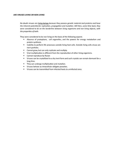Viruses living or non living - ARE VIRUSES LIVING OR NON LIVING No ...