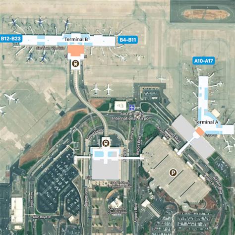Sacramento Airport Terminal B Interactive Map & Guide