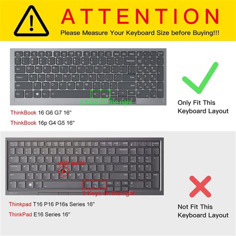 Silicone Keyboard Skin Cover for Lenovo ThinkBook 16 G6 G7 G8 & ThinkB ...