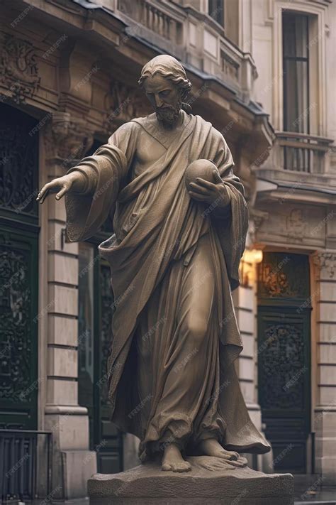 Premium AI Image | a statue on a city sidewalk in paris in the style of ...