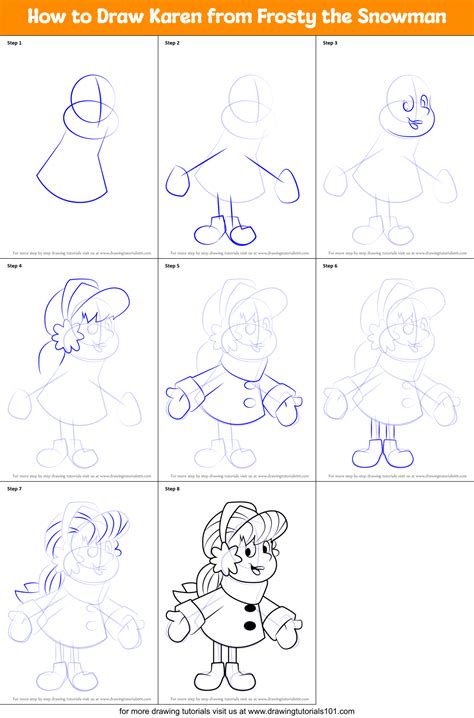 How to Draw Karen from Frosty the Snowman (Frosty the Snowman) Step by ...