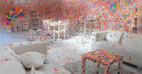 Interactive work by Japanese artist Kusama: The obliteration room ...