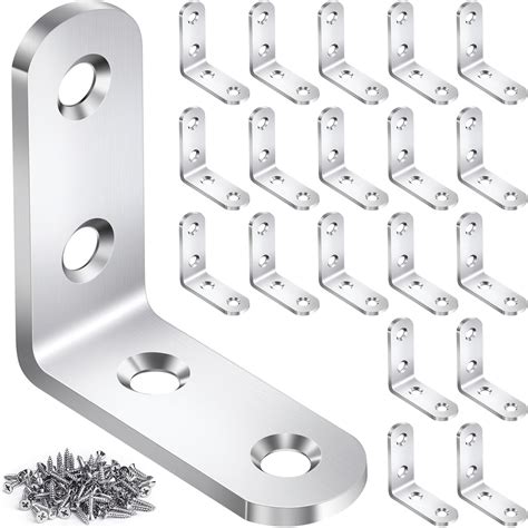 Amazon.com: 20PCS L Bracket Corner Brace Sets, Stainless Steel L ...