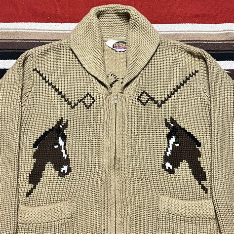80s〜 " miller " Acrylic Cowichan Sweater size S | DESERTSNOW