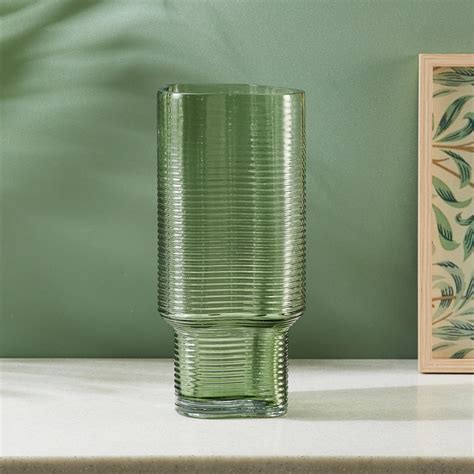 Buy Brian Cera Glass Ribbed Vase from Home Centre at just INR 1699.0