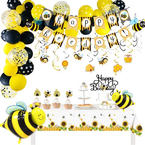 Hipeewo Bee Party Decorations Bumblebee Bee Decorations Supplies Happy ...