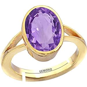 Gemorio Amethyst Katela 3.9cts or 4.25ratti Panchdhatu Adjustable Ring ...