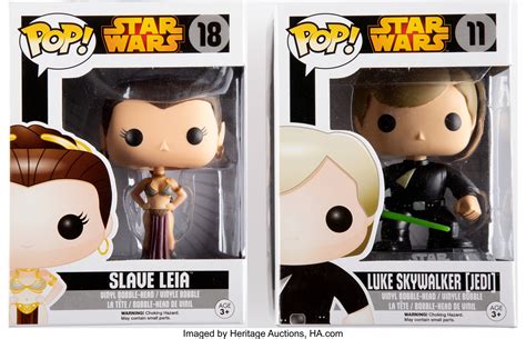 Star Wars Luke Skywalker #11 (Jedi) and Slave Leia #18 Funko. ... | Lot ...